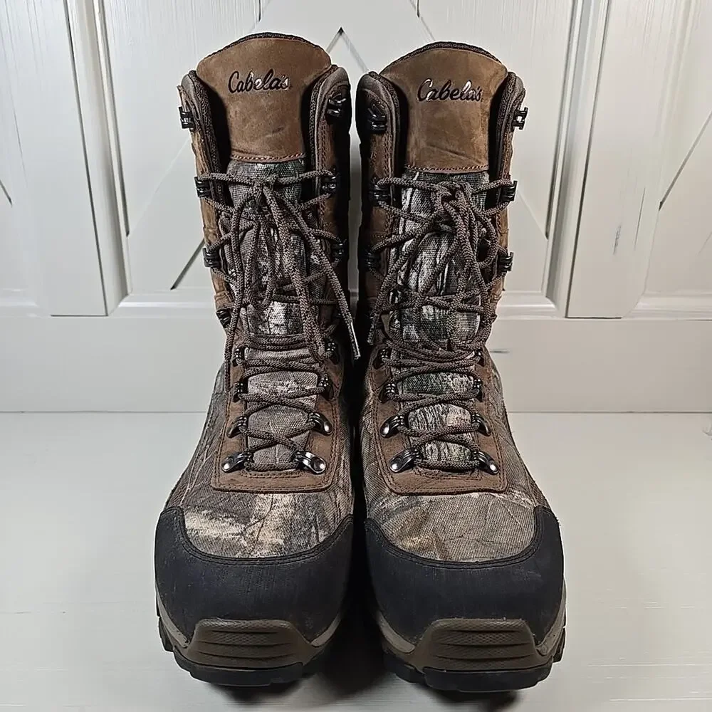 Cabelas Camo Hunting Boots Mens 9 Waterproof Insulated Tall Gore-Tex Thinsulate